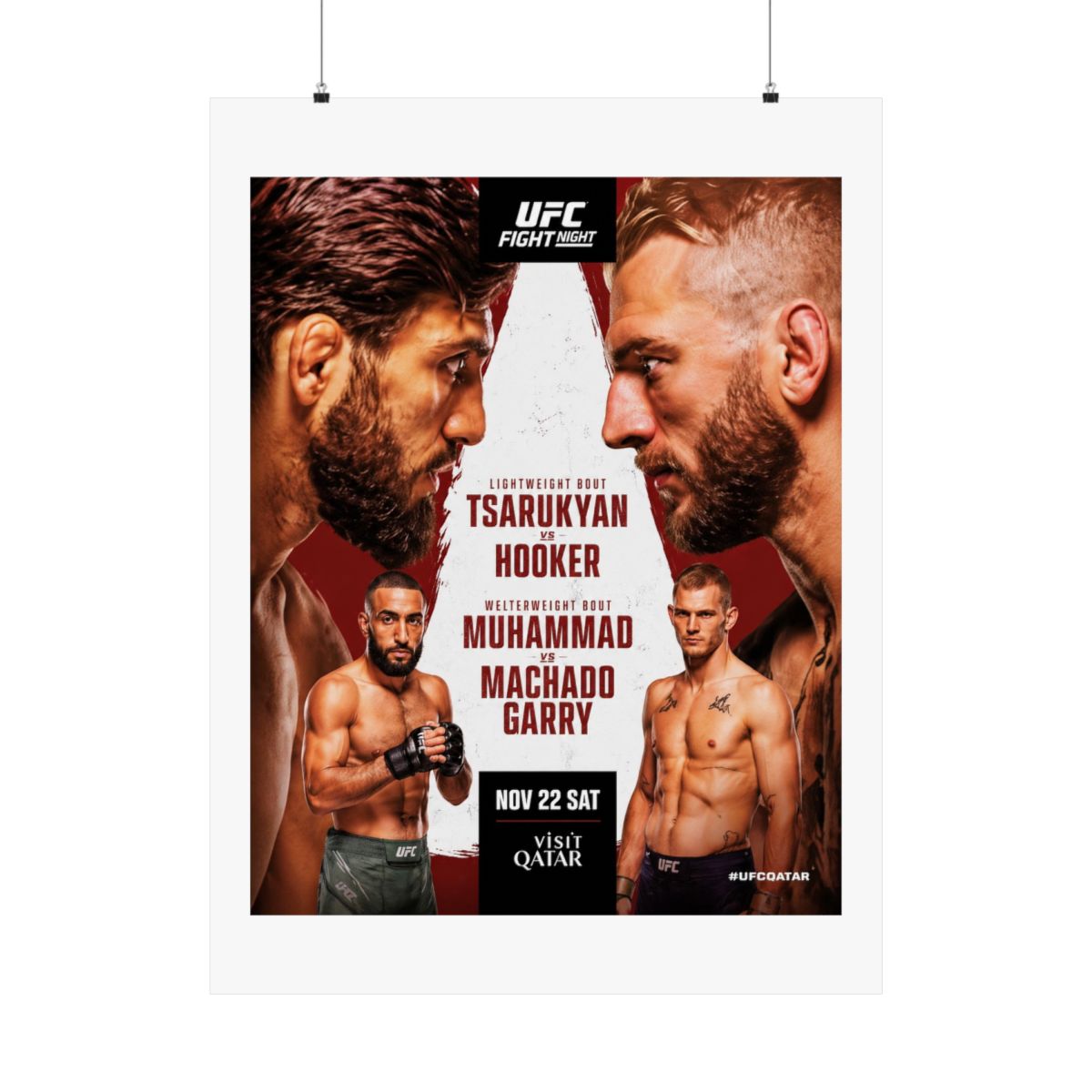 UFC Fight Night 265 Poster | Tsarukyan vs Hooker, Qatar - alternate angle 2, merchandise