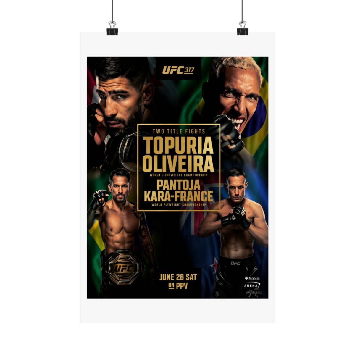 UFC 317 Fight Poster: Topuria vs Oliveira, Pantoja vs Kara-France