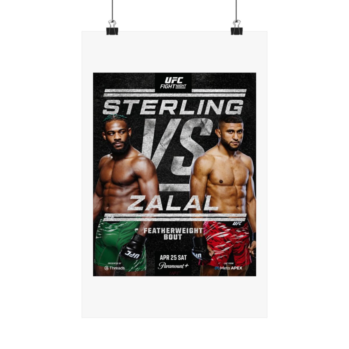 UFC Fight Night: Sterling vs Zalal Autographed Event Poster