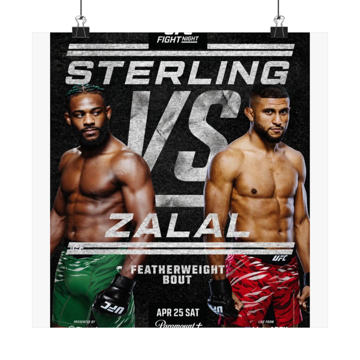 UFC Fight Night: Sterling vs Zalal Autographed Event Poster - alternate angle 4, merchandise