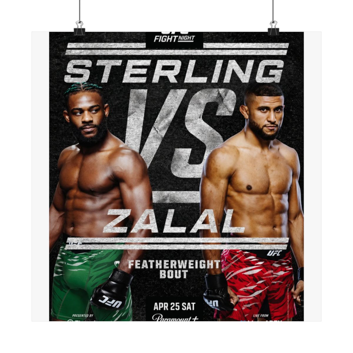 UFC Fight Night: Sterling vs Zalal Autographed Event Poster - alternate angle 3, merchandise